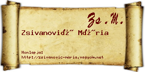 Zsivanović Mária névjegykártya