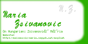 maria zsivanovic business card